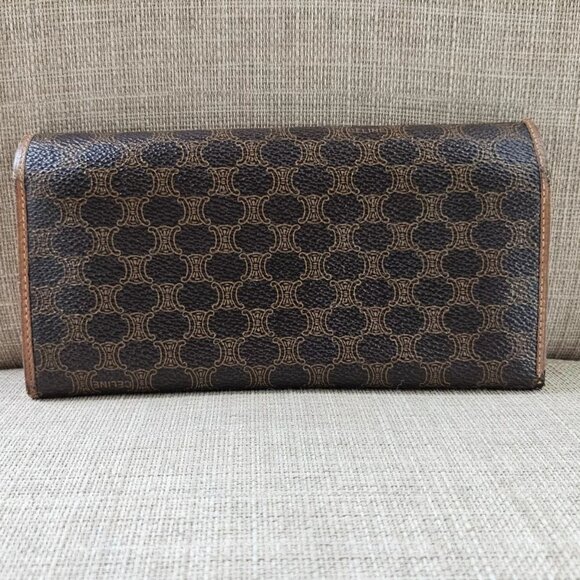 CELINE Paris Card Holder Wallet Macadam Long Clutch Purse Bag Made in Italy auth - Picture 2 of 15
